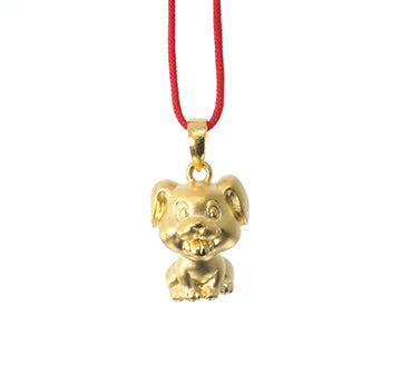 24K Gold Dog Pendant