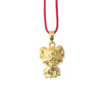 24K Gold Dog Pendant