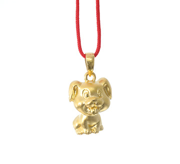 24K Gold Dog Pendant