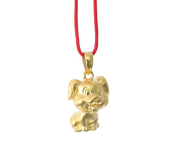 24K Gold Dog Pendant