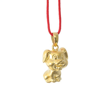 24K Gold Dog Pendant