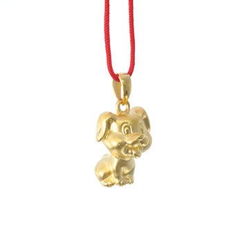 24K Gold Dog Pendant