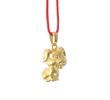 24K Gold Dog Pendant