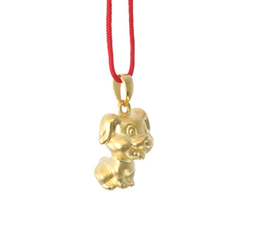 24K Gold Dog Pendant