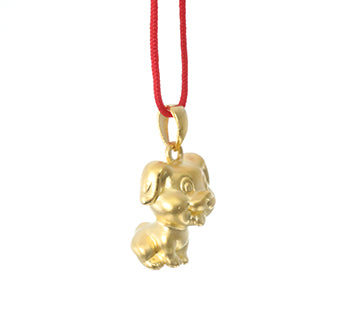 24K Gold Dog Pendant