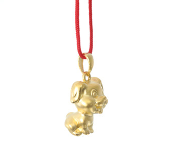 24K Gold Dog Pendant