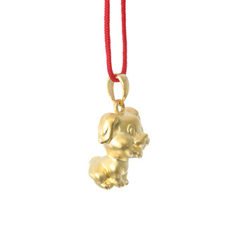 24K Gold Dog Pendant