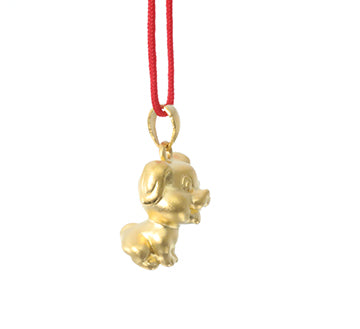 24K Gold Dog Pendant