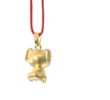 24K Gold Dog Pendant