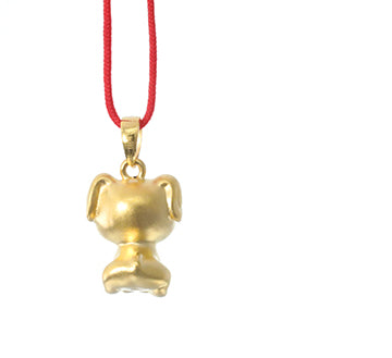 24K Gold Dog Pendant