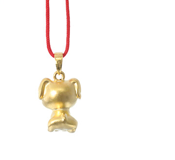 24K Gold Dog Pendant