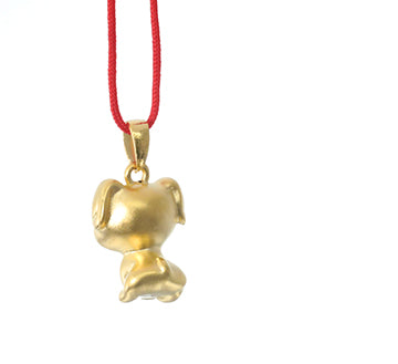 24K Gold Dog Pendant