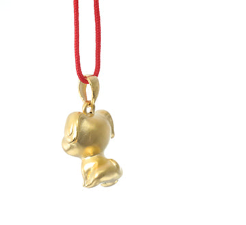 24K Gold Dog Pendant