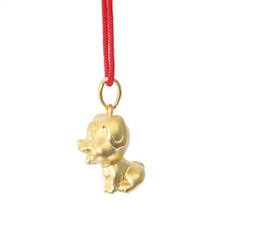 24K Gold Dog Pendant