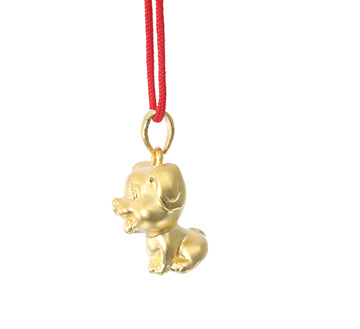 24K Gold Dog Pendant