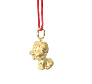 24K Gold Dog Pendant