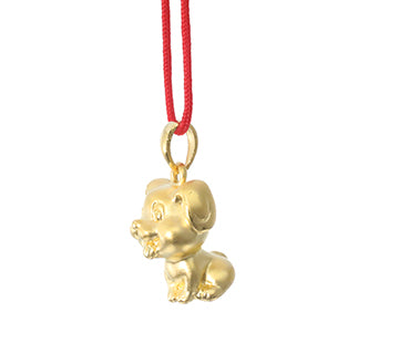 24K Gold Dog Pendant