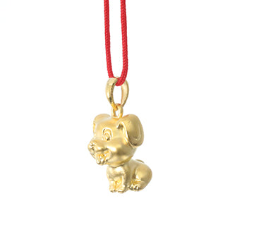 24K Gold Dog Pendant