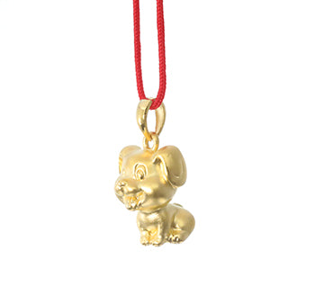 24K Gold Dog Pendant