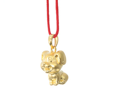 24K Gold Dog Pendant