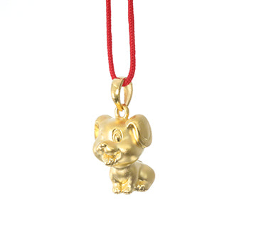24K Gold Dog Pendant
