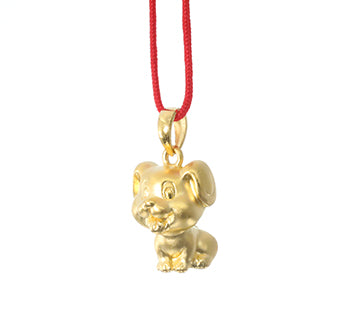 24K Gold Dog Pendant