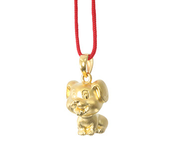 24K Gold Dog Pendant