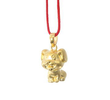 24K Gold Dog Pendant