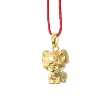 24K Gold Dog Pendant