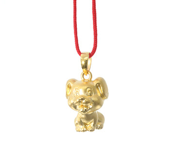 24K Gold Dog Pendant