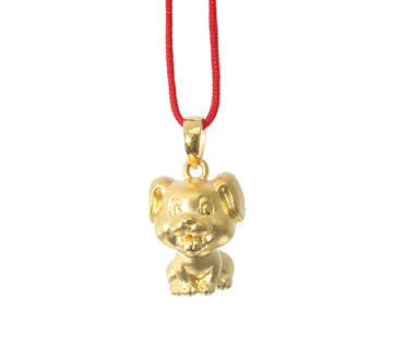 24K Gold Dog Pendant