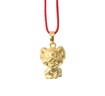 24K Gold Dog Pendant