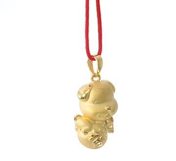 24K Gold Dog Pendant