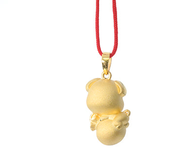 24K Gold Dog Pendant