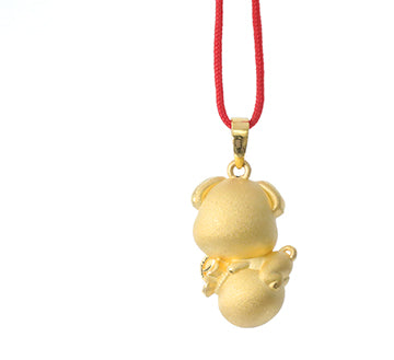 24K Gold Dog Pendant