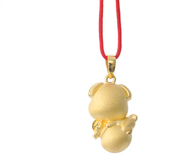 24K Gold Dog Pendant