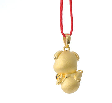 24K Gold Dog Pendant