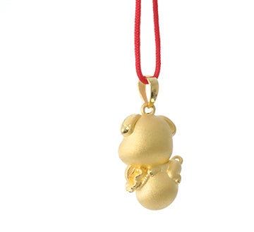 24K Gold Dog Pendant