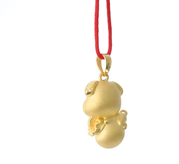 24K Gold Dog Pendant