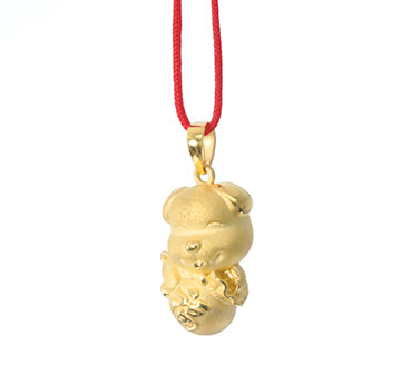 24K Gold Dog Pendant