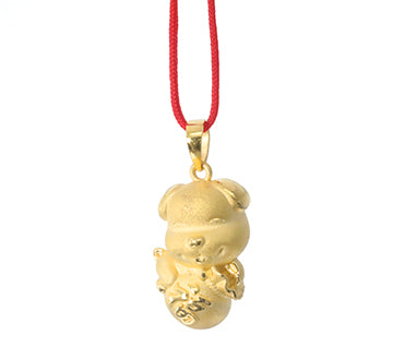 24K Gold Dog Pendant