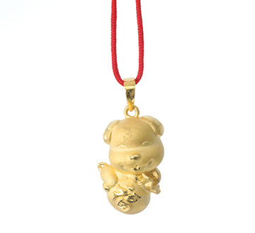 24K Gold Dog Pendant