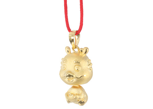 24K Gold Dragon Pendant