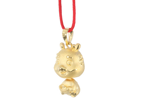 24K Gold Dragon Pendant