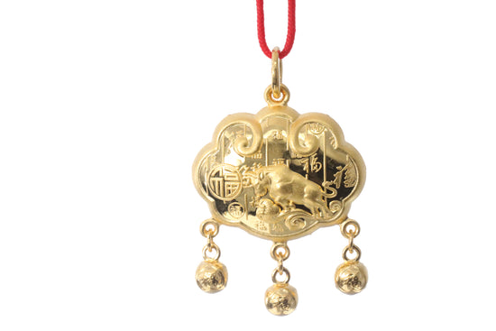 24K Gold Ox Pendant