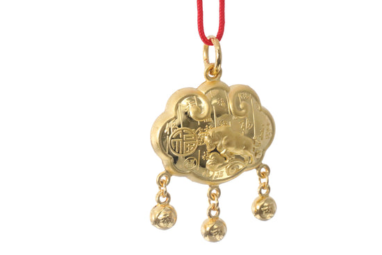 24K Gold Ox Pendant