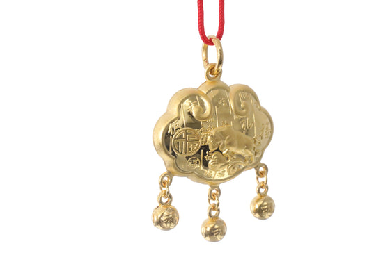 24K Gold Ox Pendant