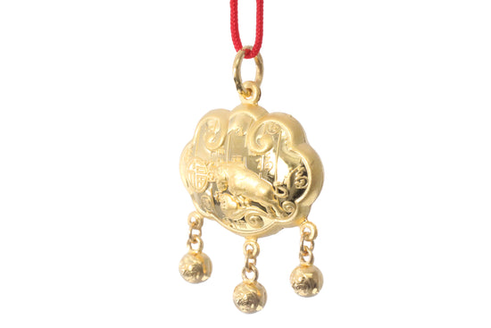 24K Gold Ox Pendant