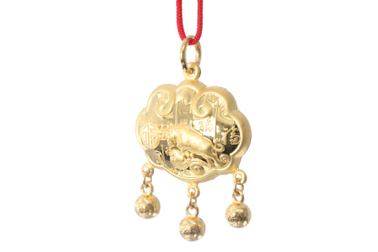 24K Gold Ox Pendant