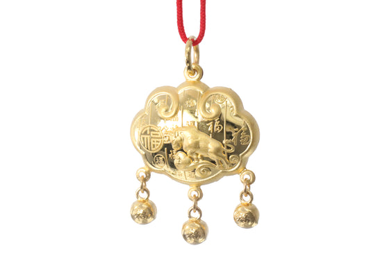 24K Gold Ox Pendant